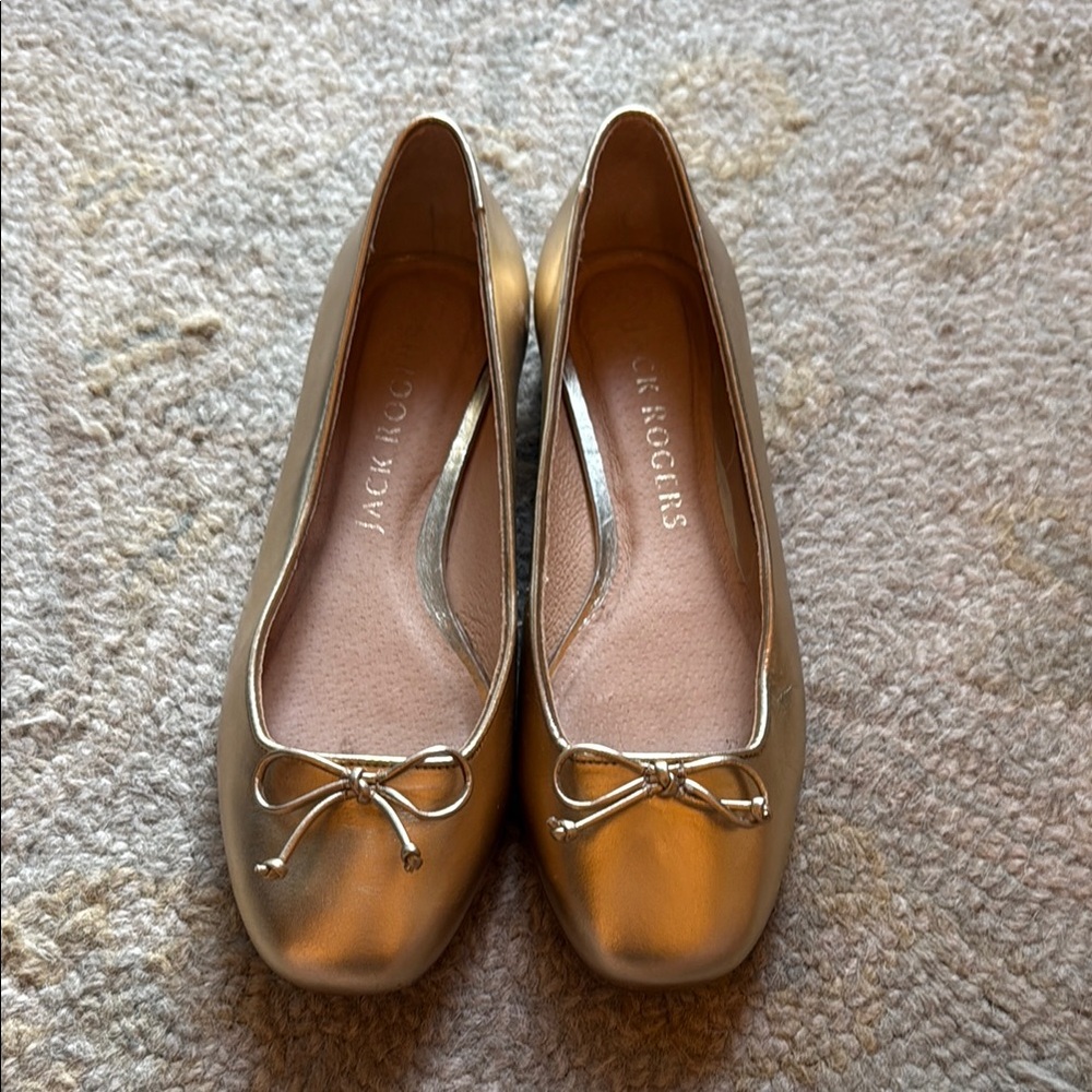 Jack Rogers Metallic Gold Flats